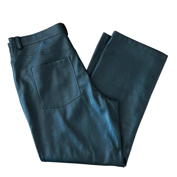 Avec Les Filles Pants - Avec Les Filles Pants trousers forest green Faux Leather XL casual Anthropology